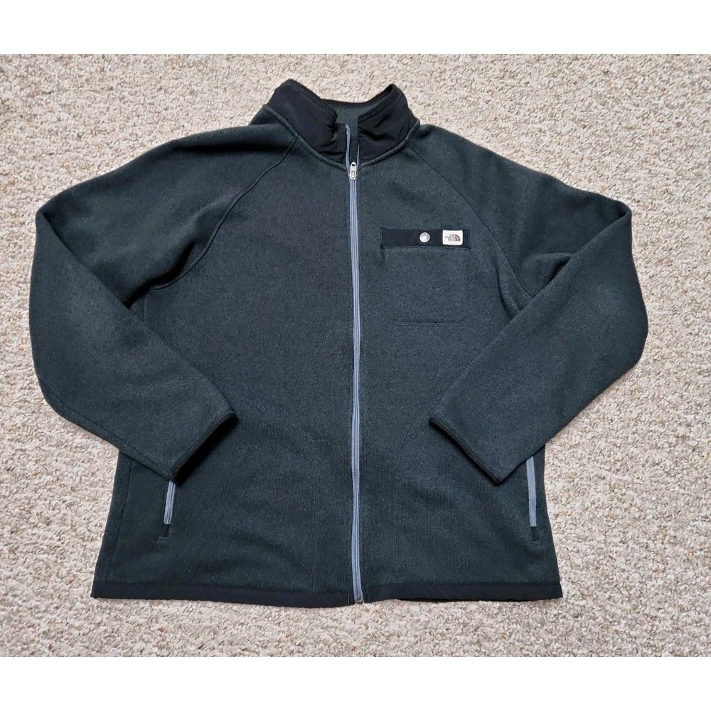 The North Face Men's Heather Black Gordon Lyons Full Zip Fleece Lined Jacket XL